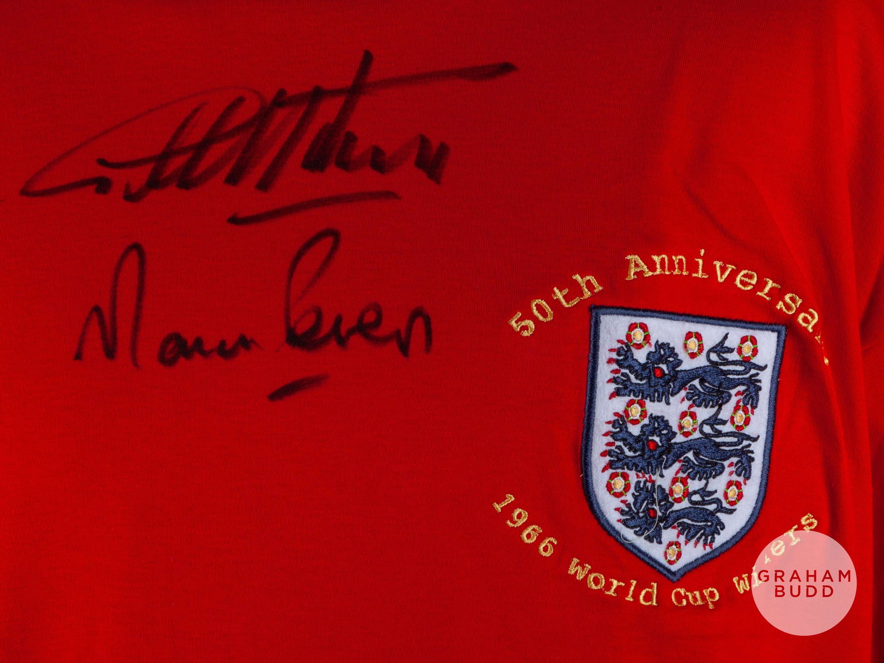 Red replica England 50th Anniversary autographed shirt. - Image 3 of 4