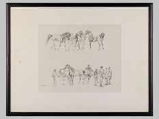 Seven horse racing prints.