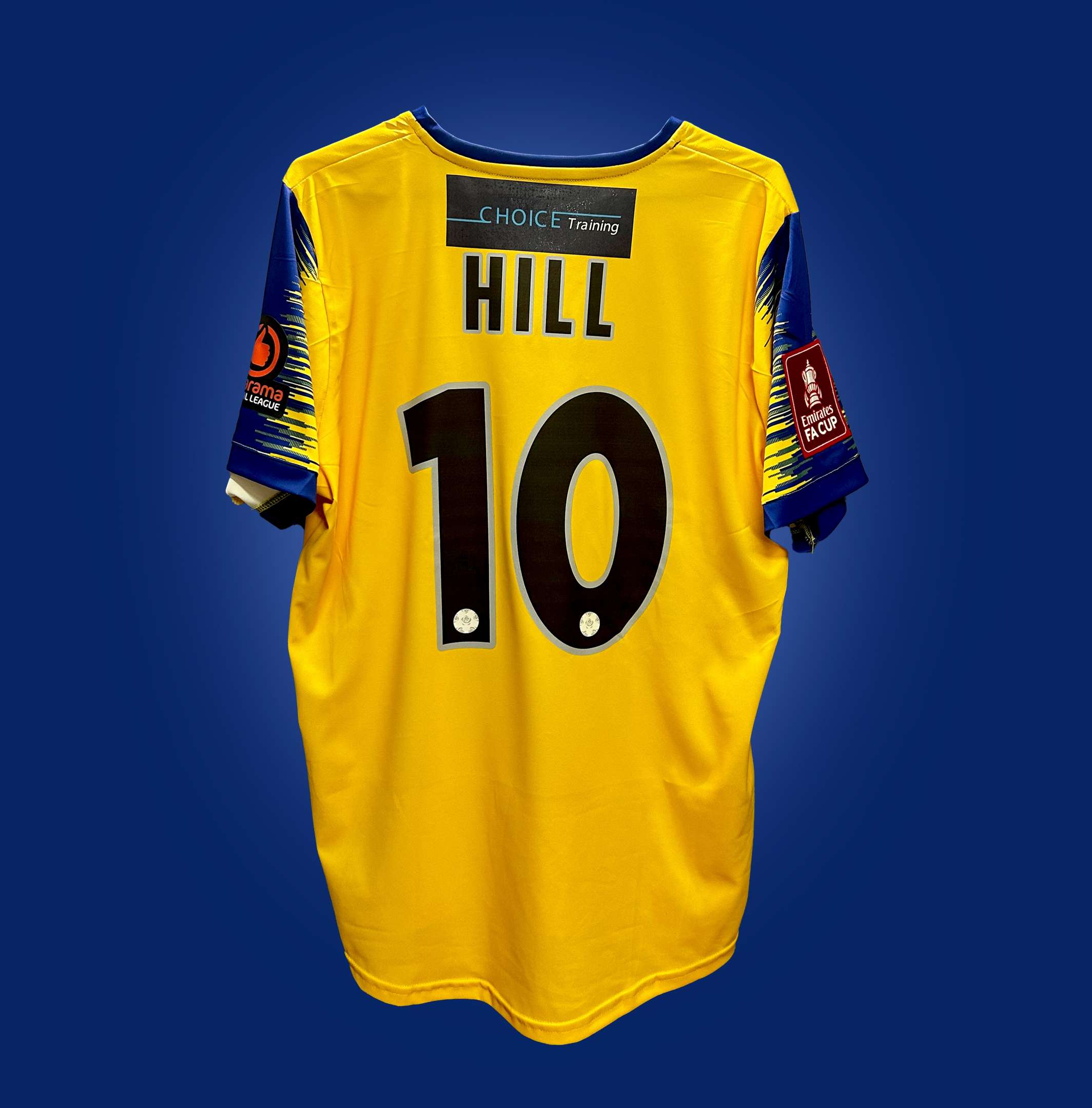 Harry Phipps yellow and blue No.6 Dagenham & Redbridge v. F.A.Cup 3rd round match worn shirt - Image 2 of 6