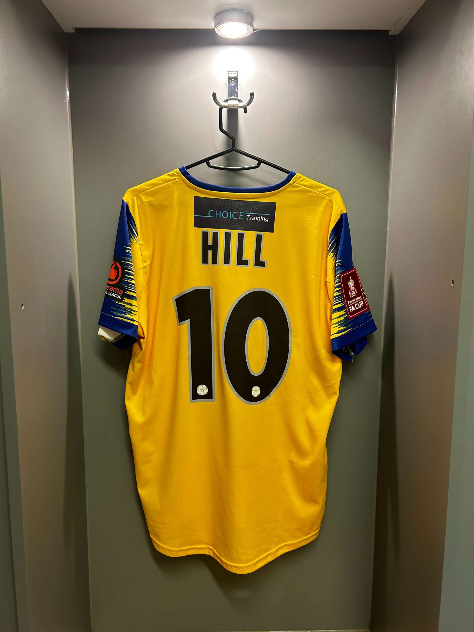 Harry Phipps yellow and blue No.6 Dagenham & Redbridge v. F.A.Cup 3rd round match worn shirt - Image 6 of 6