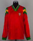 Red yellow and green No.19 Portugal long-sleeved shirt, 1992