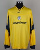 Ivan Campo yellow and blue No.16 Bolton Wanderers long-sleeved shirt, 2002-03
