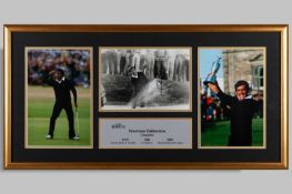Seve Ballesteros signed Open Winner press photo display
