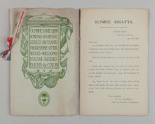 A London 1908 Olympic Games official programme for the rowing sports at Henley-on-Thames