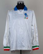White and blue No.17 Italy long-sleeved shirt, 1995