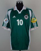 Lothar Matthaus green and white No.10 Germany short-sleeved shirt, 2000