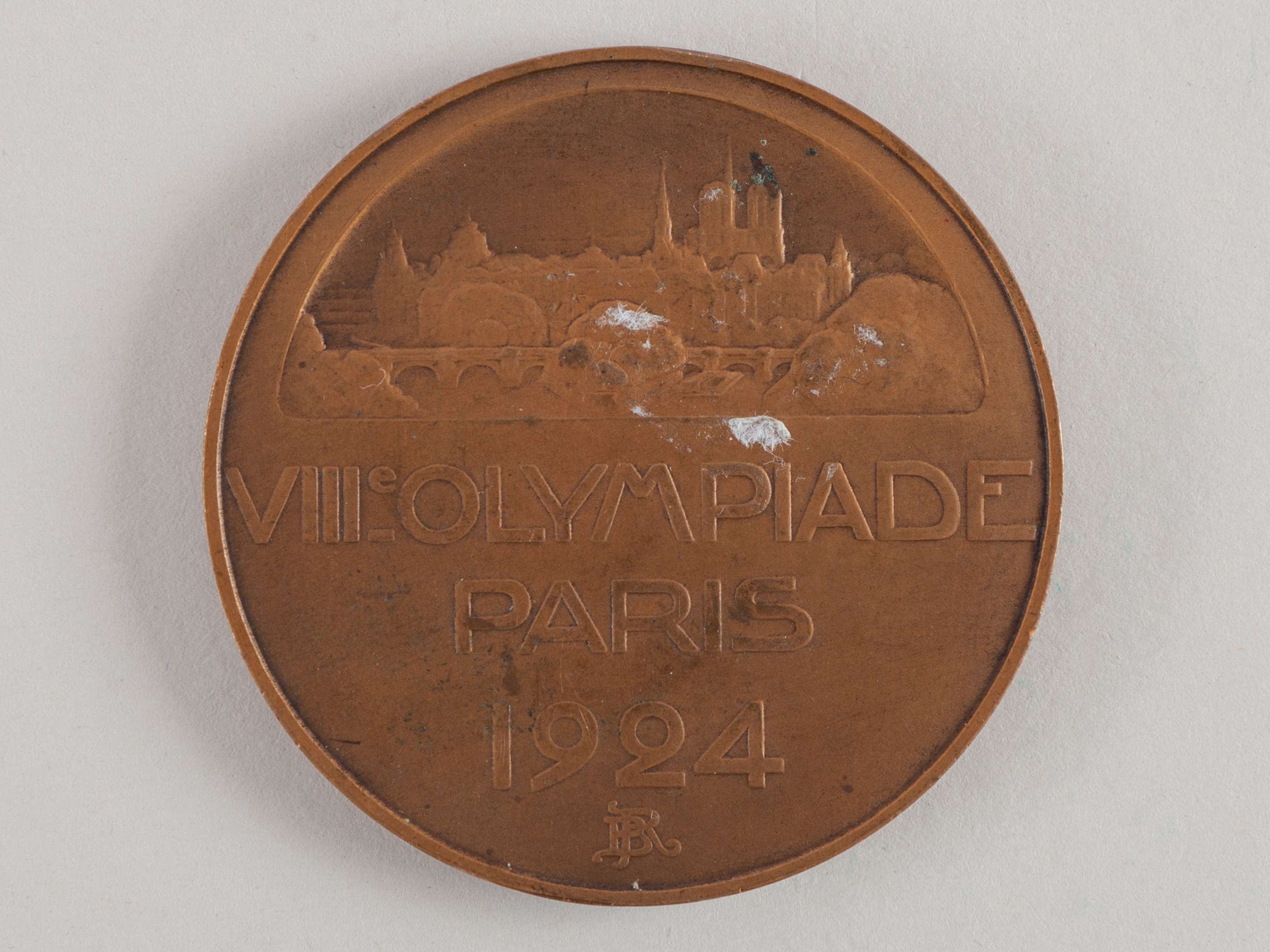 1924 Paris Olympic Games bronze participation medal, designed by Raoul Bernard.