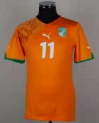 Didier Drogba orange No.11 Ivory Coast short-sleeved shirt&nbsp;