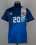 Jean Carlos Garcia blue and white No.20 Gibraltar v. Croatia short-sleeved shirt, 2015