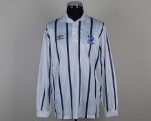 White and blue No.10 Dynamo Kiev long-sleeved shirt, 1994-95