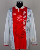Red and white No.14 Ajax long-sleeved autographed shirt