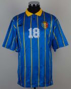 Blue and yellow No.18 Moldova short-sleeved shirt