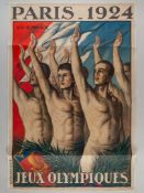 1924 Paris Olympic Games a large official poster for the 1924 Paris Olympic Games.