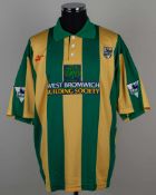 Jason Koumas yellow and green No.18 West Bromwich Albion short-sleeved shirt, 2002-03
