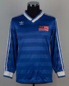 Blue and white No.21 Malaysia long-sleeved shirt