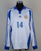 White and blue No.14 Finland long-sleeved shirt&nbsp;