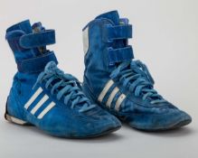Ayrton Senna 1986 John Player Special Team Lotus Signed Race Used Boots