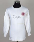 Colin Bell white No.8 Football League match worn long-sleeved shirt, 1968