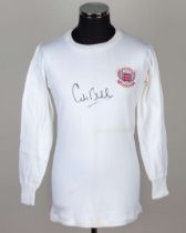 Colin Bell white No.8 Football League match worn long-sleeved shirt, 1968