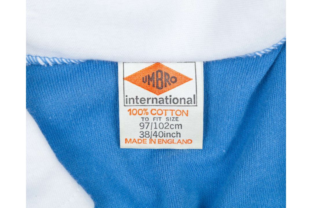 Sky-blue and white No.11 Manchester City match worn short-sleeved shirt, 1977-78 - Image 3 of 4