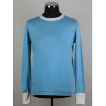 Colin Bell sky-blue and white No.8 Manchester City long-sleeved shirt, 1967-68
