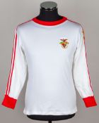 Sammy McIlroy white and red No.15 Benfica Alex Stepney Testimonial shirt, 1977