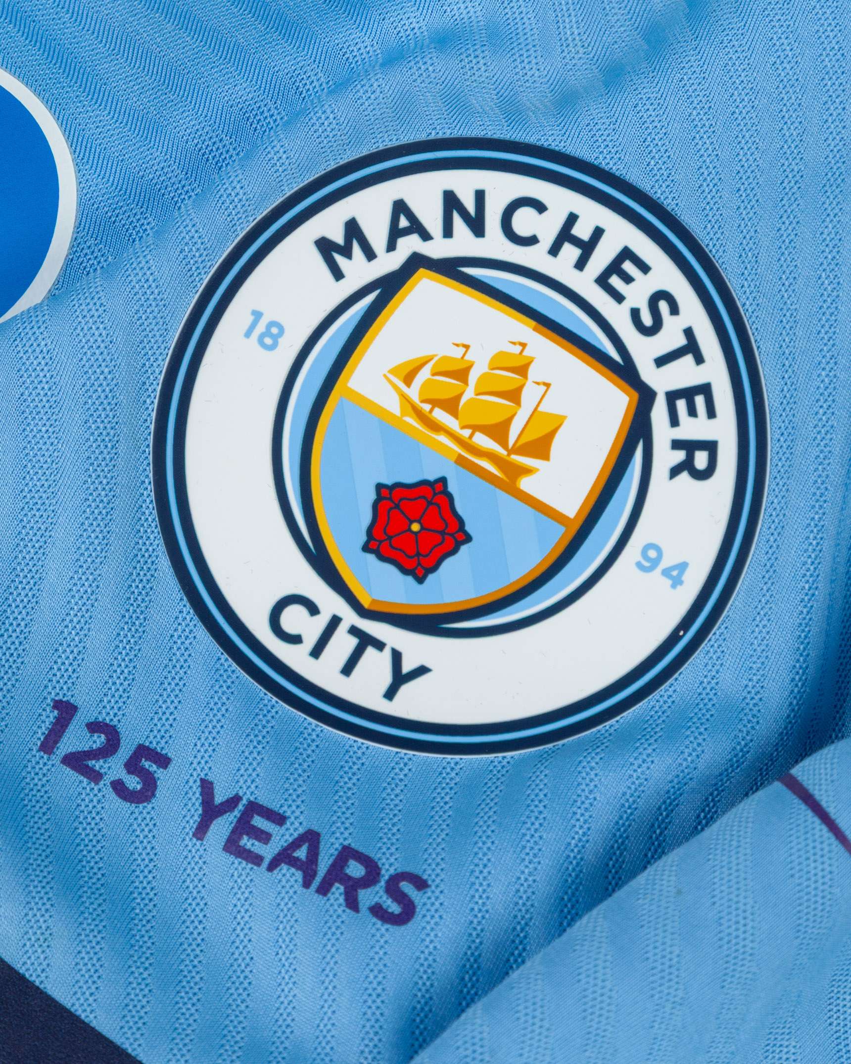 Aymeric Laporte sky-blue and purple No.14 Manchester City match worn shirt, 2020 - Image 3 of 6