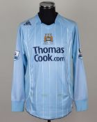 Darius Vassell sky-blue and white No.12 Manchester City long-sleeved shirt, 2007