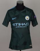 Gabriel Jesus black No.33 Manchester City v. Napoli match worn short-sleeved shirt, 2017