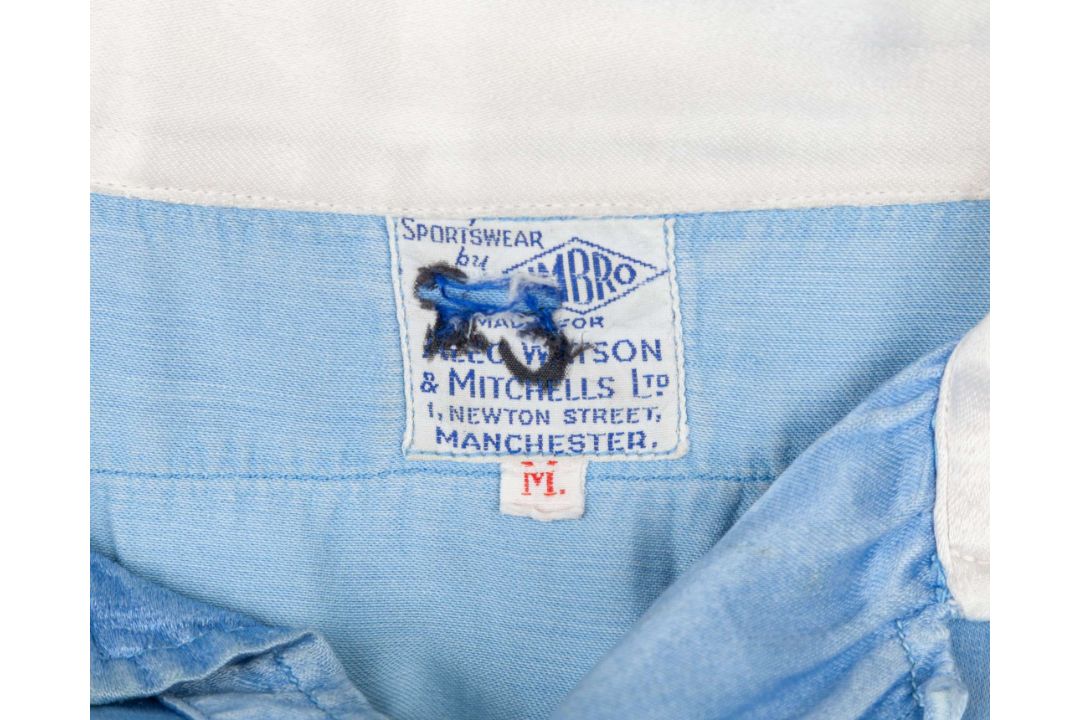 Billy Sowden rare sky-blue and white No.9 Manchester City match worn shirt, 1953 - Image 3 of 4