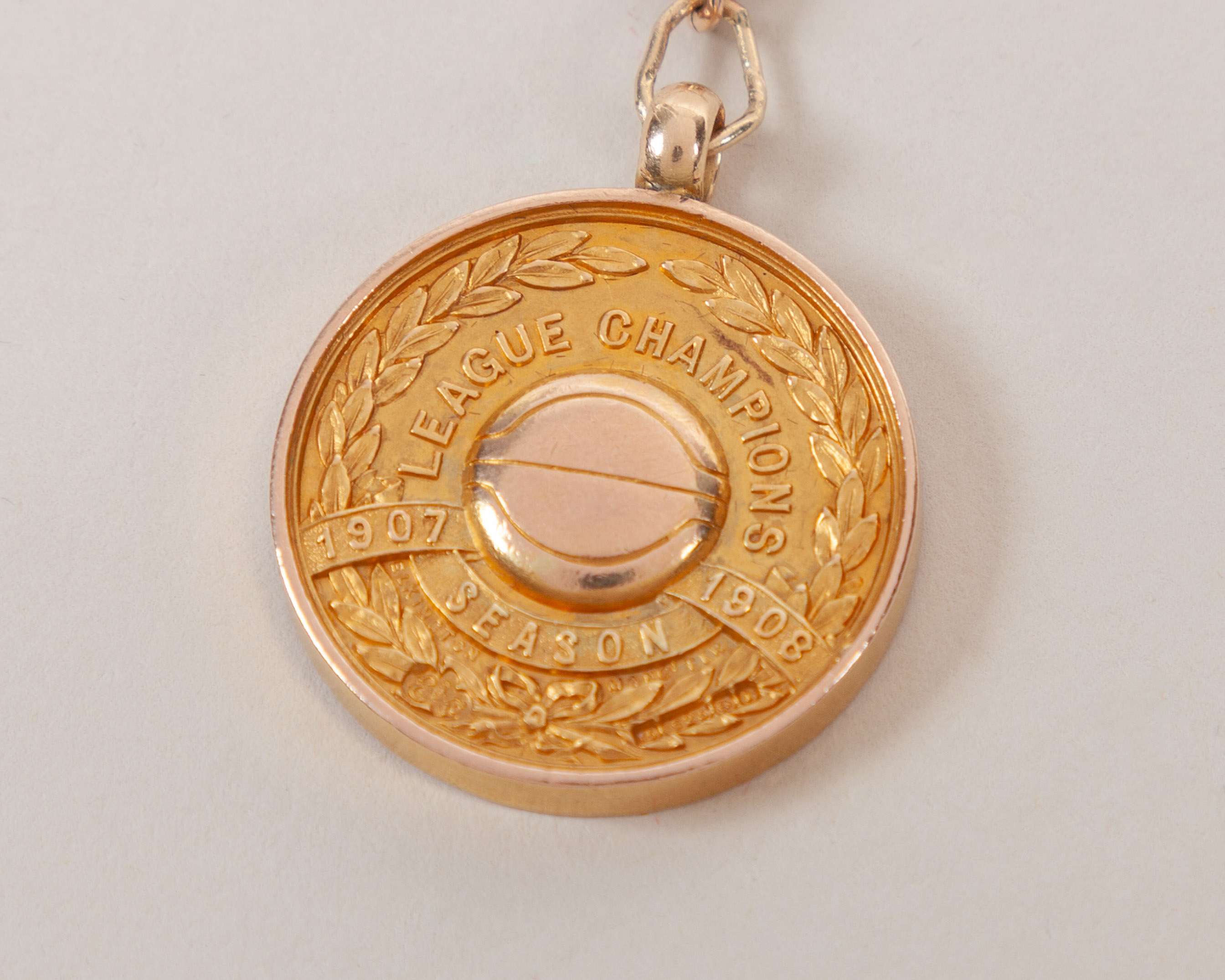 Herbert Burgess 15ct gold Manchester United League Championship medal, 1907-08 - Image 4 of 5