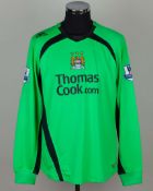 Kasper Schmeichel green and black No.16 Manchester City goalkeeper shirt, 2007-08