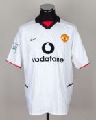 Ole Gunnar Solskjaer white and black No.20 Manchester United short-sleeved shirt, 2002-03