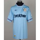 Carl Griffiths sky-blue No.11 Manchester City match worn short-sleeved shirt, 1993