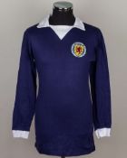 Sammy McIlroy blue and white No.11 Scotland v. Northern Ireland match worn shirt, 1974