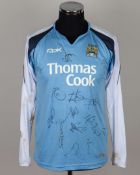 Stephen Ireland sky-blue and white No.7 Manchester City match worn long-sleeved shirt, 2007