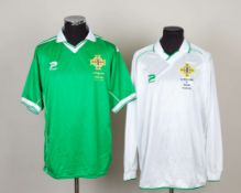 Sammy McIlroy two Northern Ireland match issued shirts, 2000s
