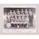 The Manchester United 1964-65 League Champions autographed team line-up photograph