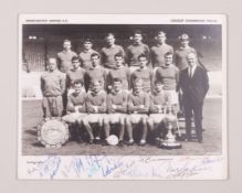 The Manchester United 1964-65 League Champions autographed team line-up photograph