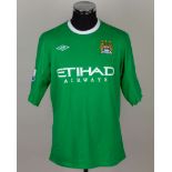 Joe Hart green No.25 Manchester City match worn goalkeepers shirt, 2010-11