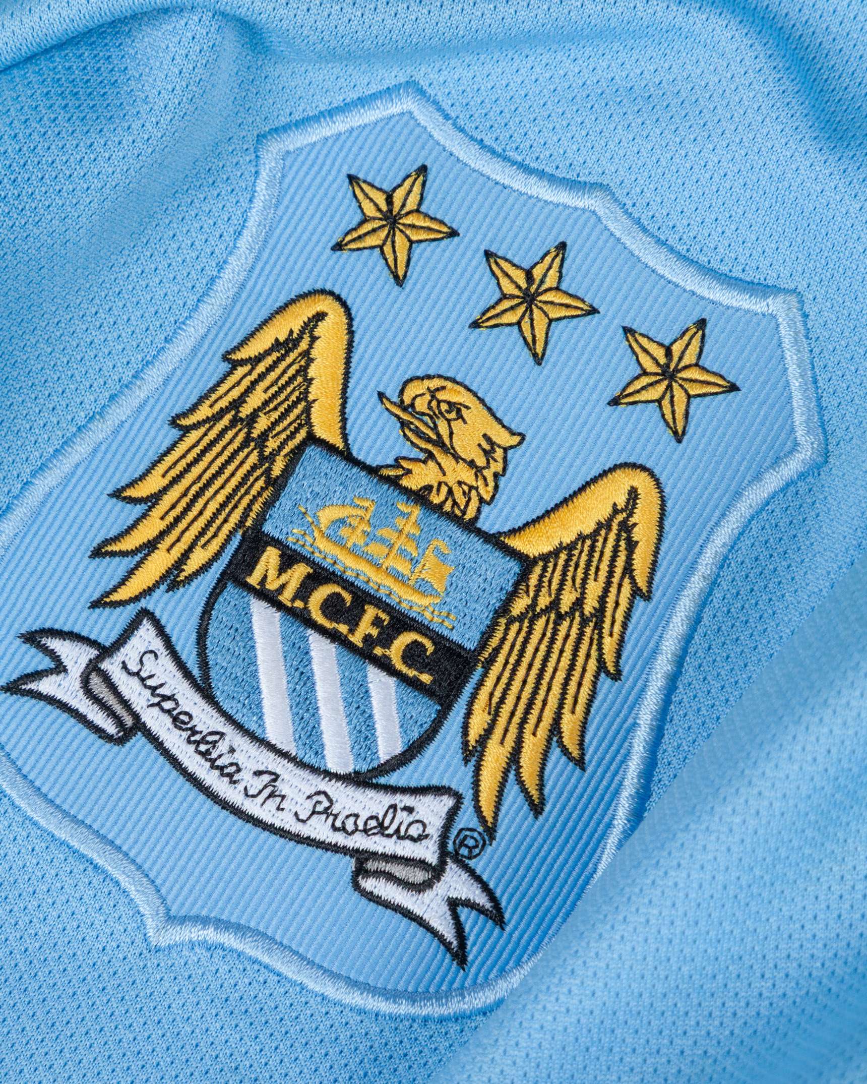 Yaya Toure sky-blue No.42 Manchester City match worn short-sleeved shirt, 2014-15 - Image 3 of 6