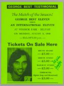 George Best signed poster advertising George Best Testimonial poster, 1988