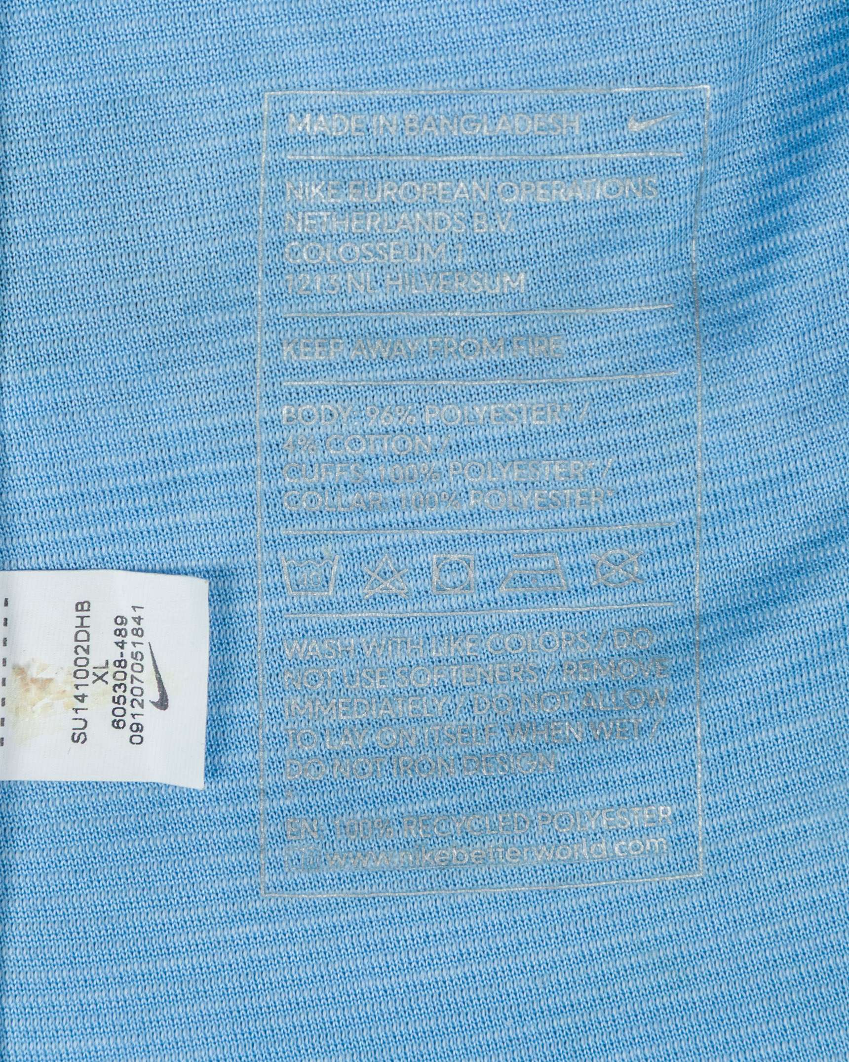 Yaya Toure sky-blue No.42 Manchester City match worn short-sleeved shirt, 2014-15 - Image 6 of 6