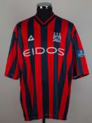 Lee Peacock black and red No.24 Manchester City match worn short-sleeved shirt, 1999