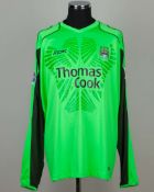 Joe Hart green and black No.25 Manchester City match worn goalkeepers shirt, 2006