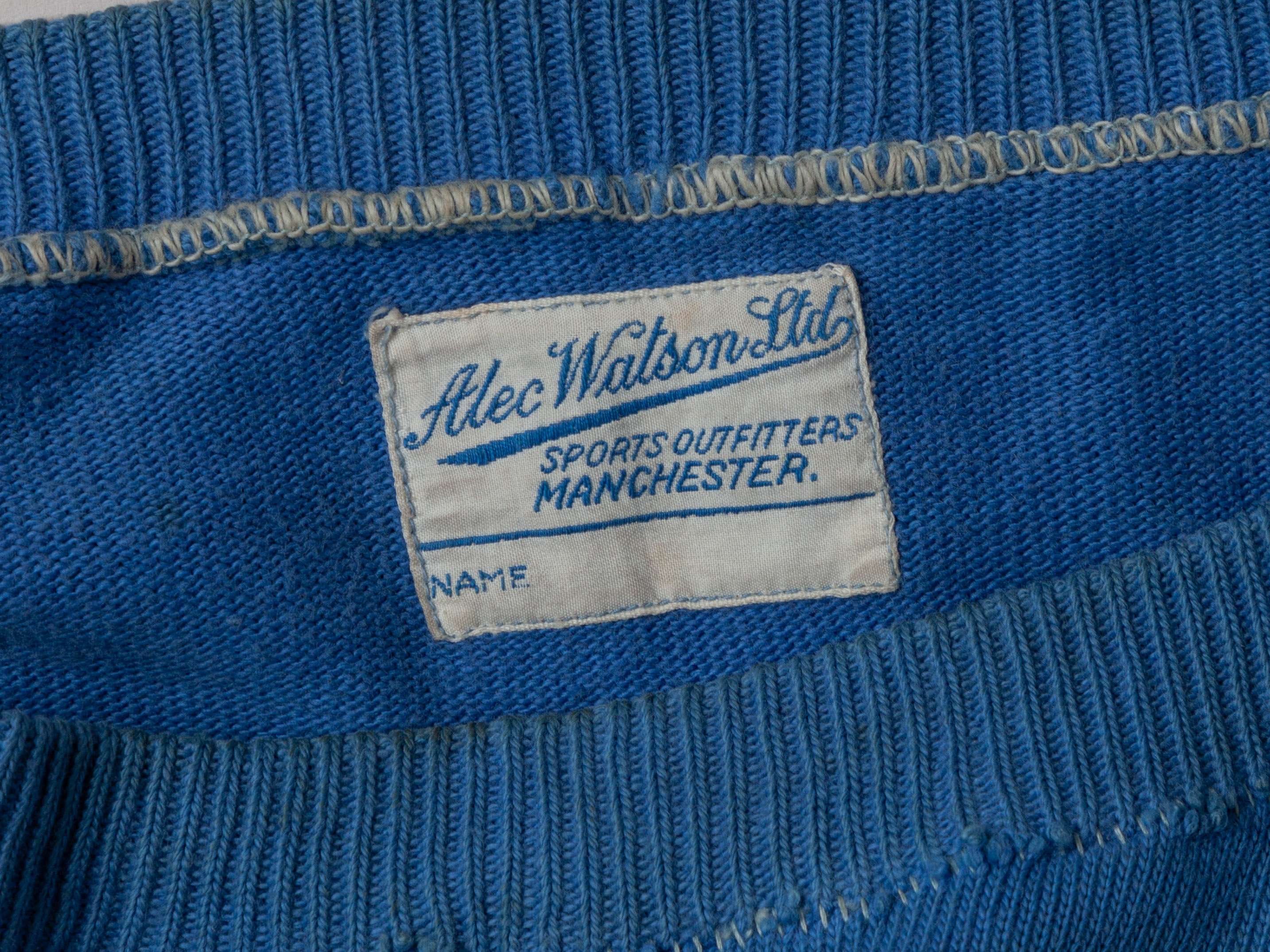 George Hicks cornflower blue Manchester City match worn F.A.Cup Final match worn shirt, 1926 - Image 8 of 9