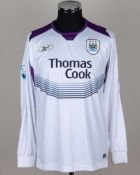 Joey Barton white and purple No.24 Manchester City match worn long-sleeved shirt, 2005
