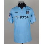 James Milner sky blue No.7 Manchester City match worn F.A.Cup final shirt, 2013