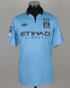 James Milner sky blue No.7 Manchester City match worn F.A.Cup final shirt, 2013