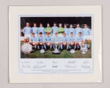 Two Manchester City autographed team line-ups, 1968-70